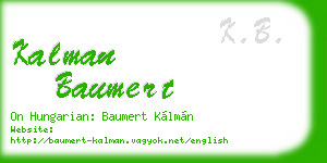 kalman baumert business card